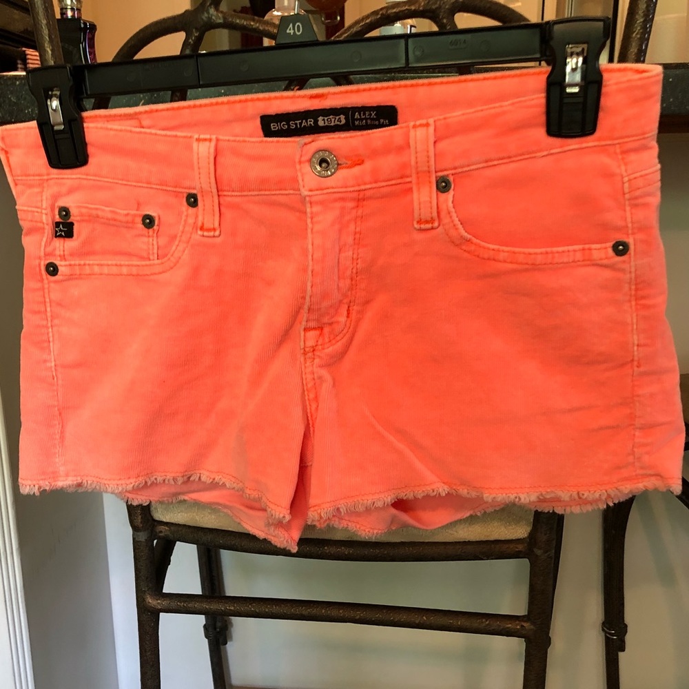 big star bright orange corduroy short